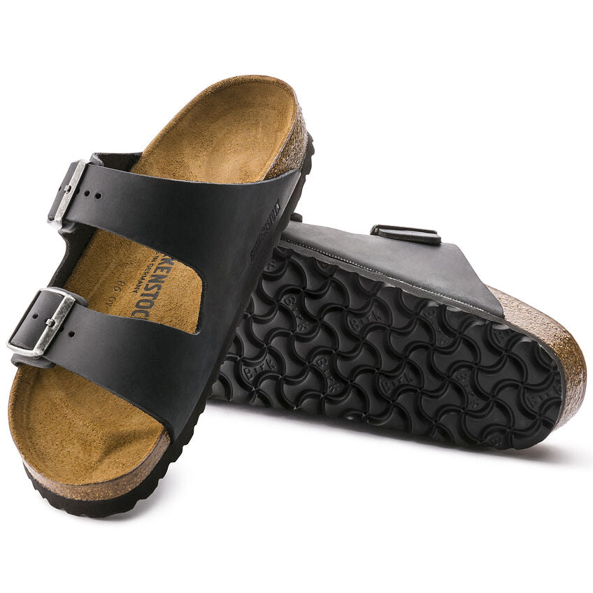 Čierne Regular šľapky Birkenstock Arizona Oiled Leather