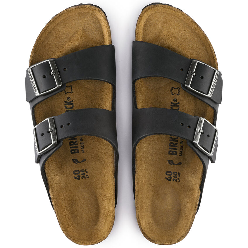 Čierne Regular šľapky Birkenstock Arizona Oiled Leather