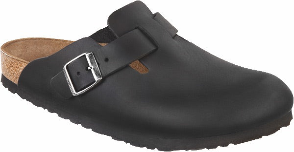 Čierne Regular šľapky Birkenstock Boston SFB Waxy Leather