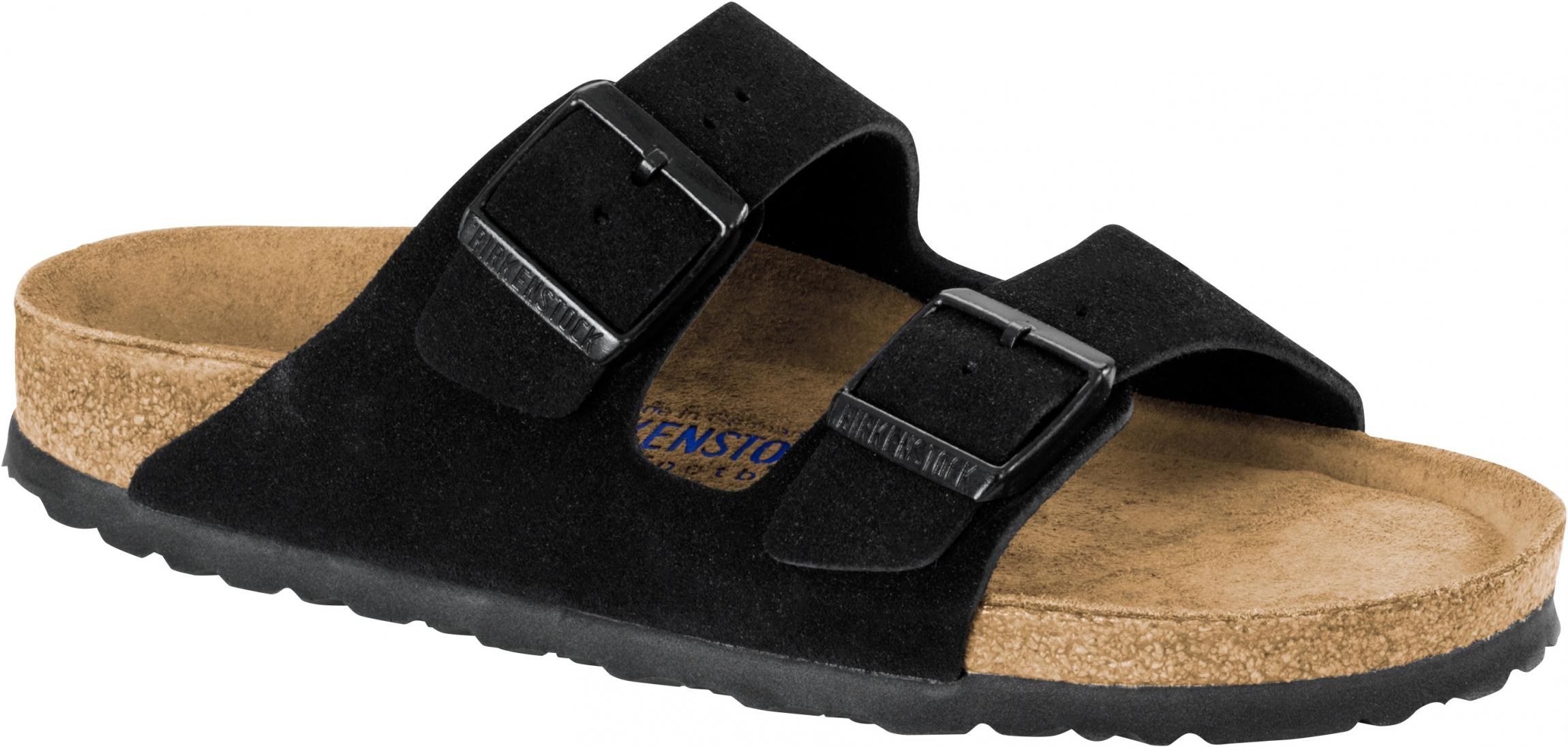 Čierne Regular šľapky Birkenstock Arizona SFB Suede Leather