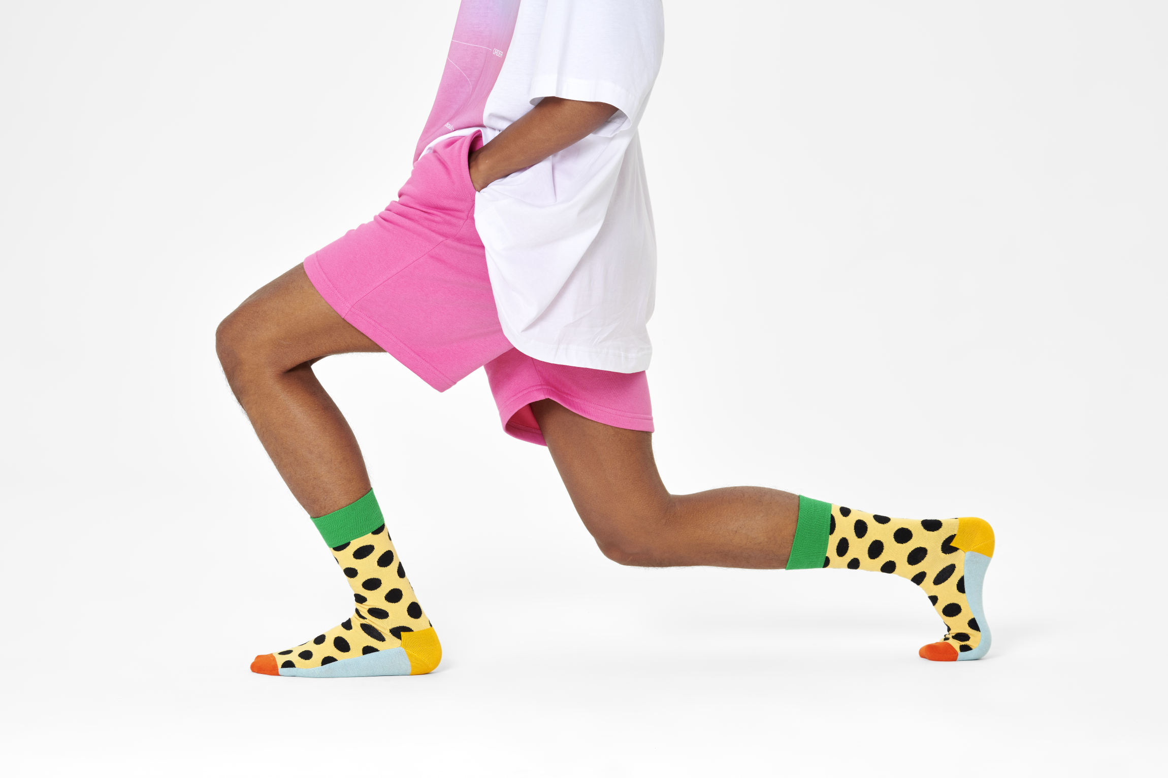 Žlté ponožky Happy Socks s bodkami, vzor Big Dot