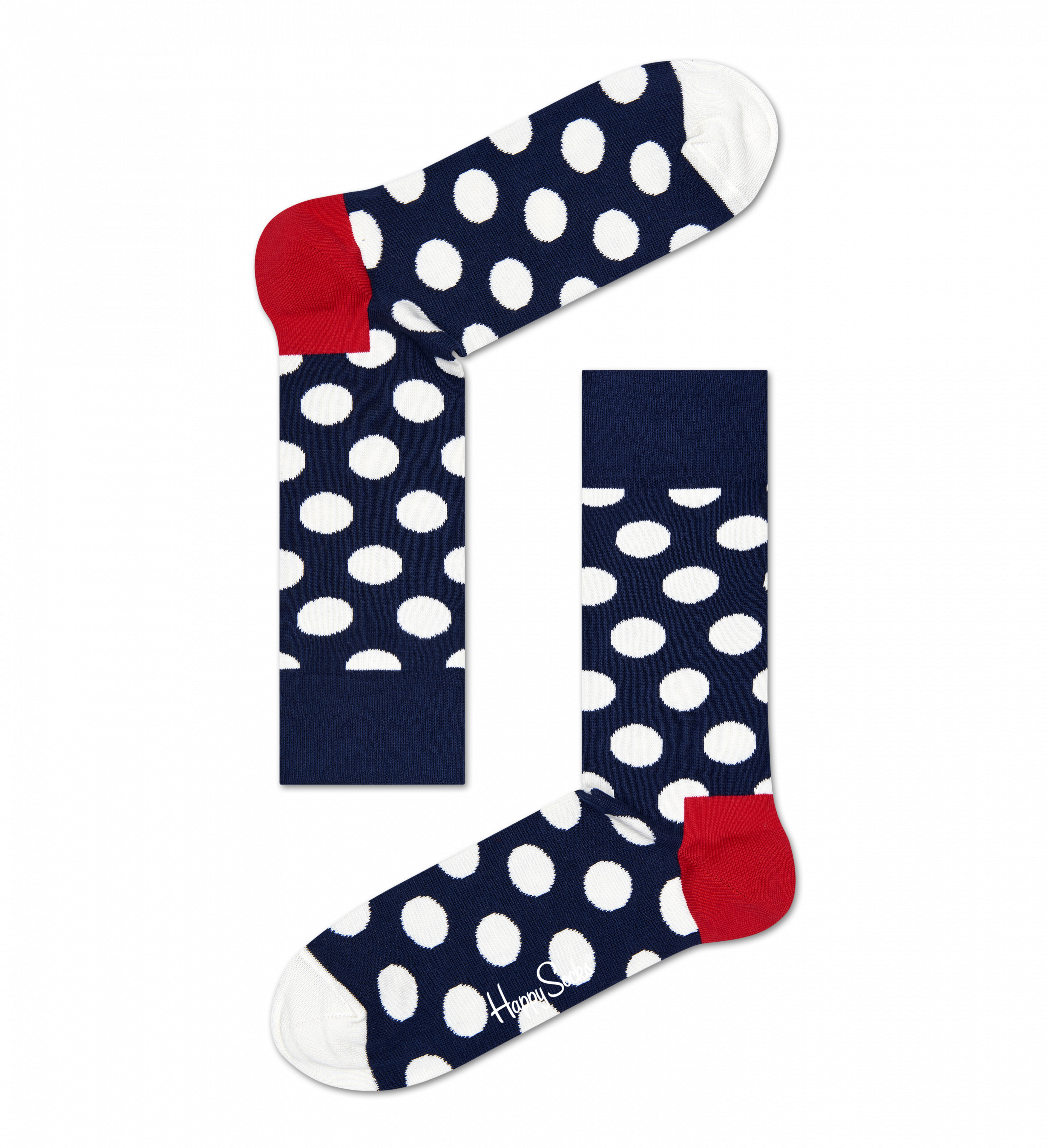 Modré ponožky Happy Socks s bodkami, vzor Big Dot