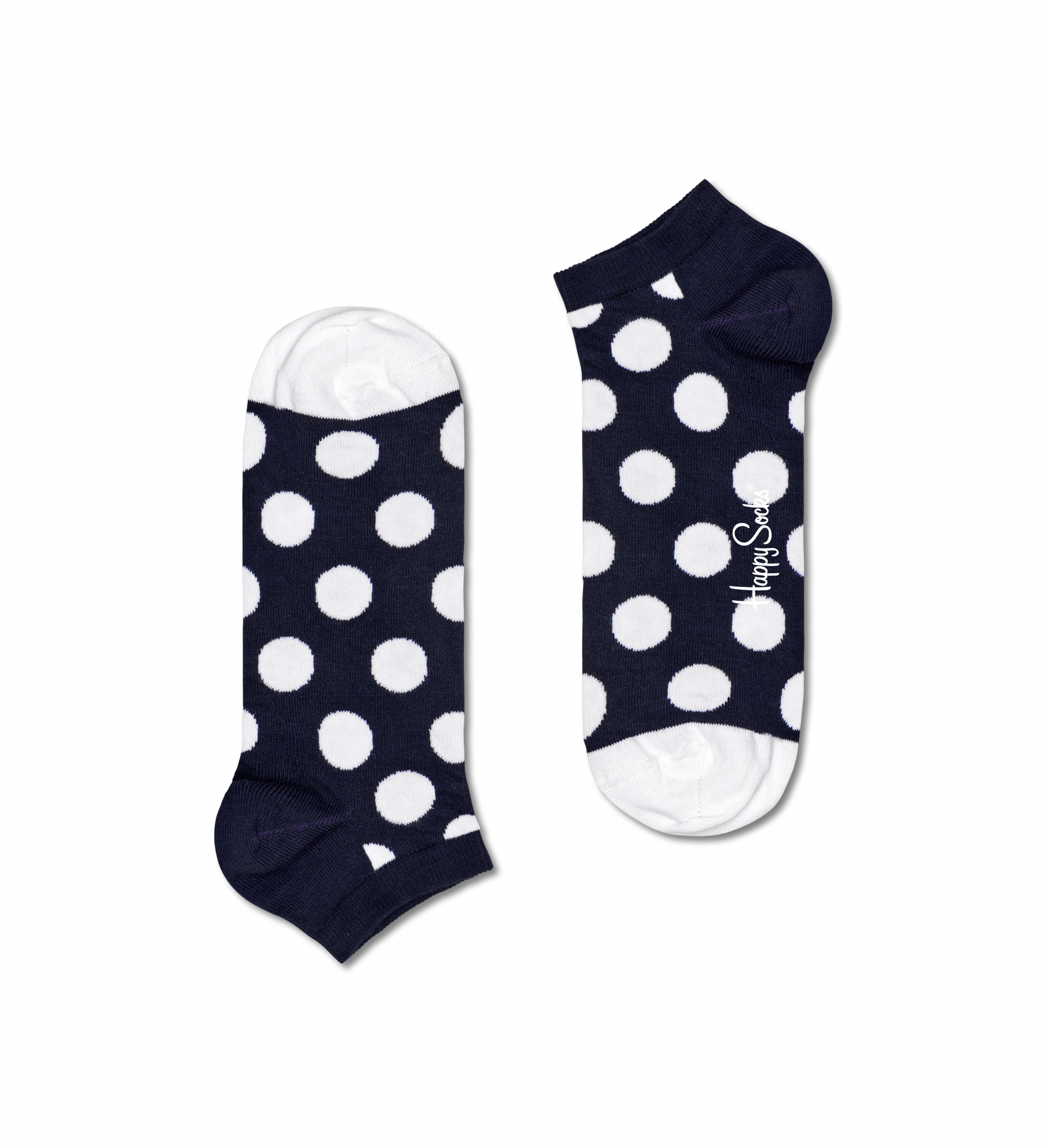 Modré nízke ponožky Happy Socks s bodkami, vzor Big Dot