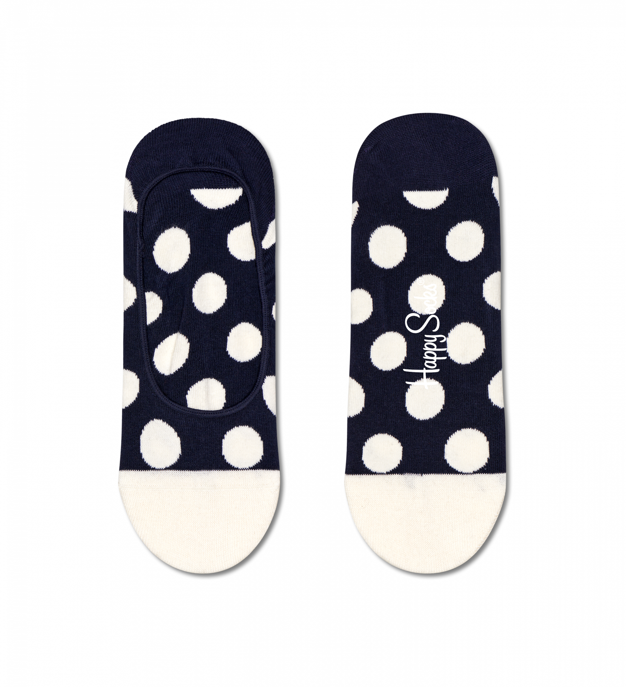 Modré nízke ponožky Happy Socks s bodkami, vzor Big Dot