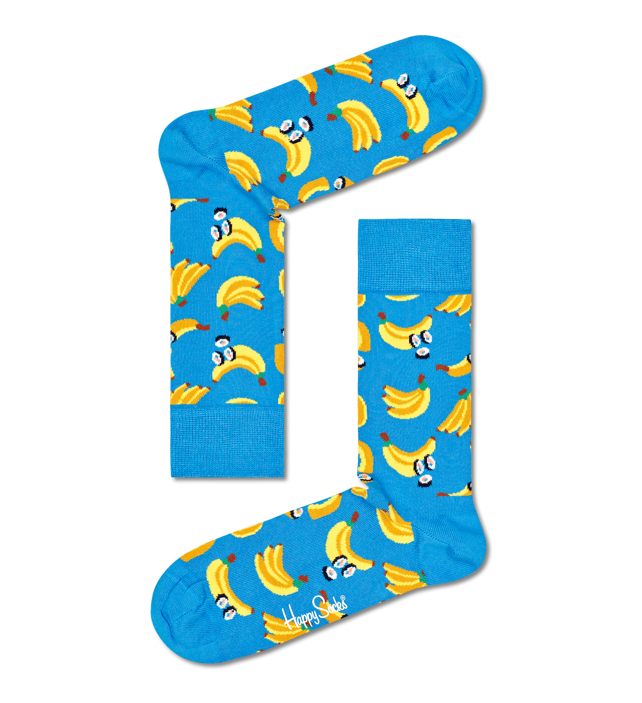 Modré ponožky Happy Socks, vzor Banana Sushi