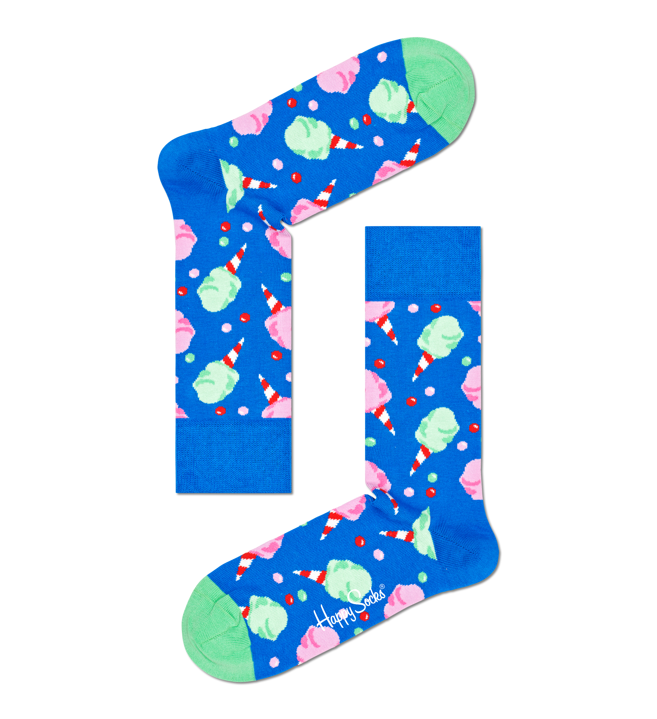 Modré ponožky Happy Socks s cukrovou vatou, vzor Cotton Candy
