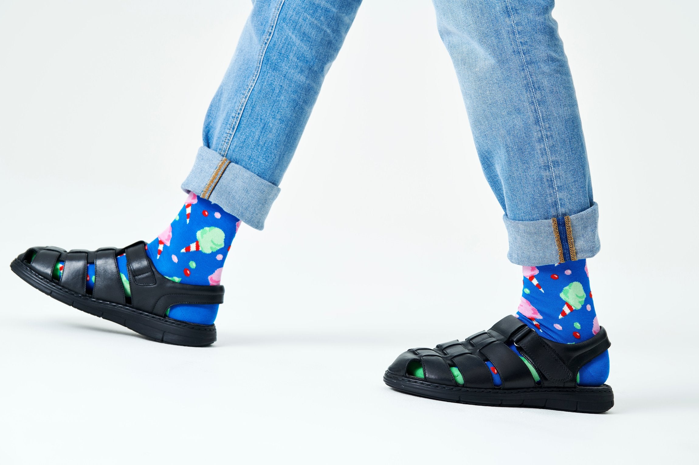 Modré ponožky Happy Socks s cukrovou vatou, vzor Cotton Candy