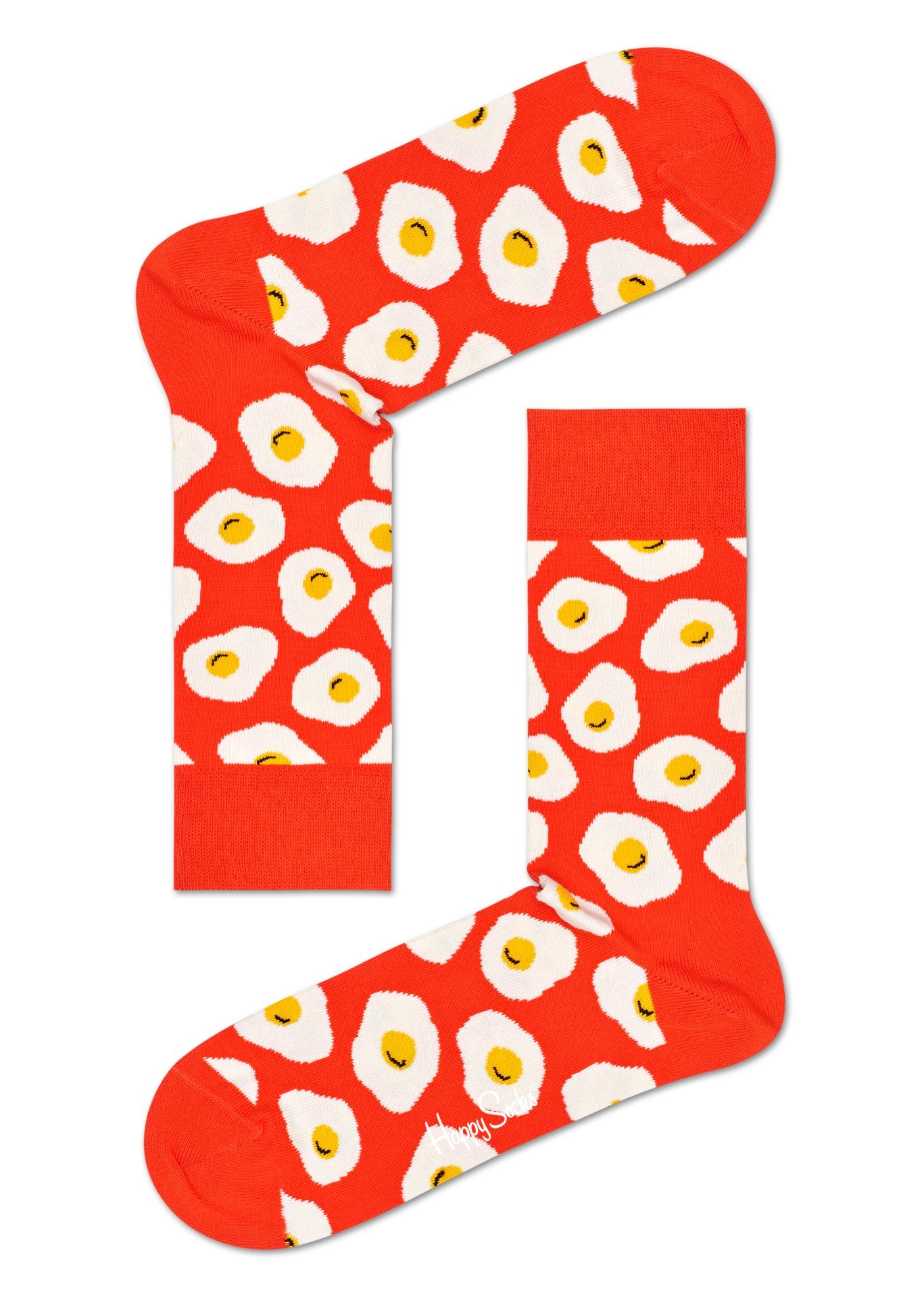 Červené ponožky Happy Socks s vajíčkami, vzor Sunny Side Up
