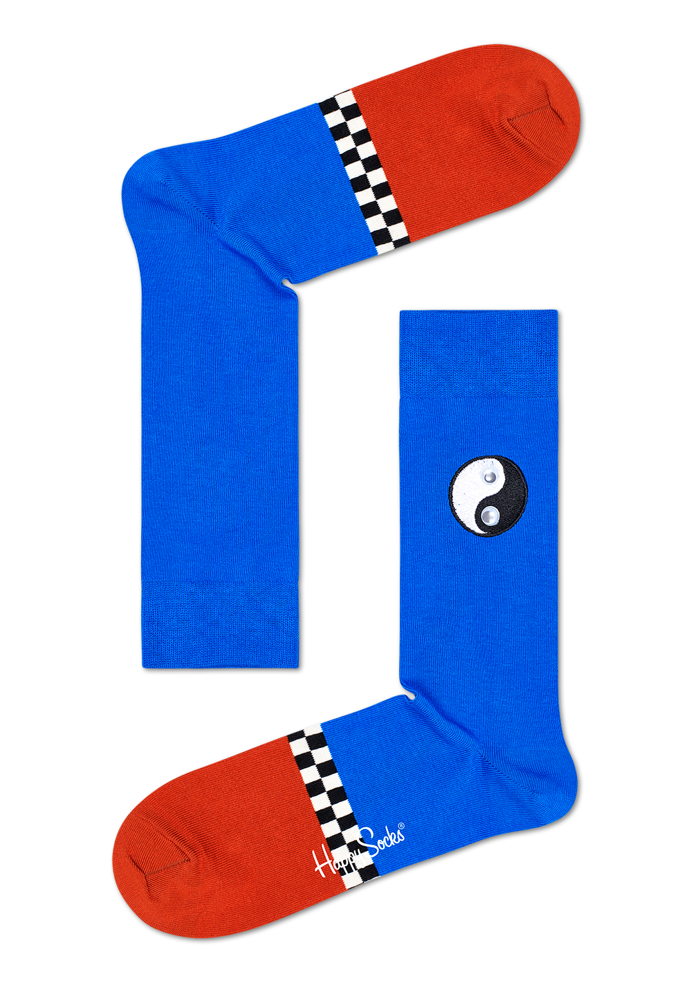 Modro-červené ponožky Happy Socks, vzor Eye Yin/Yang