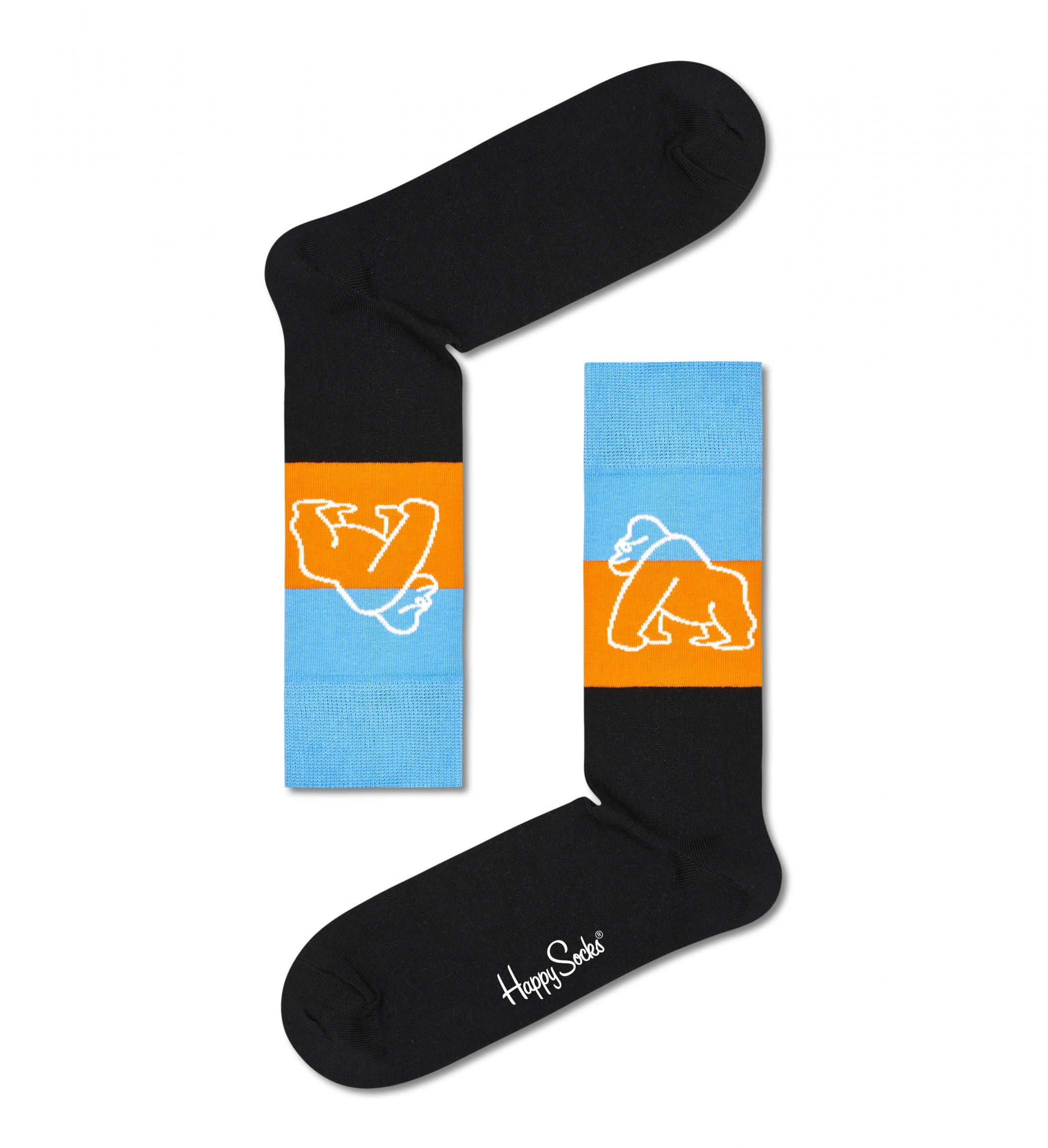 Farebné ponožky Happy Socks x WWF, vzor Mountain Gorillas