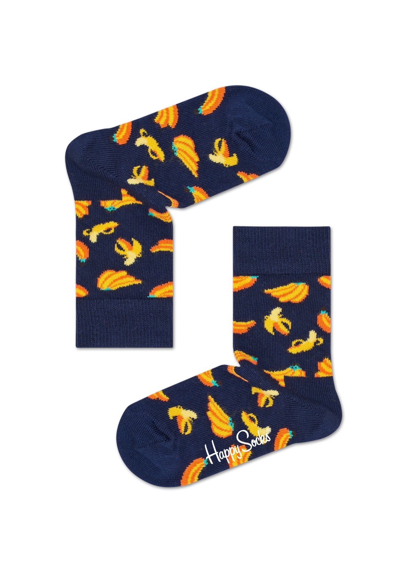 Detské modré ponožky Happy Socks, vzor Banana