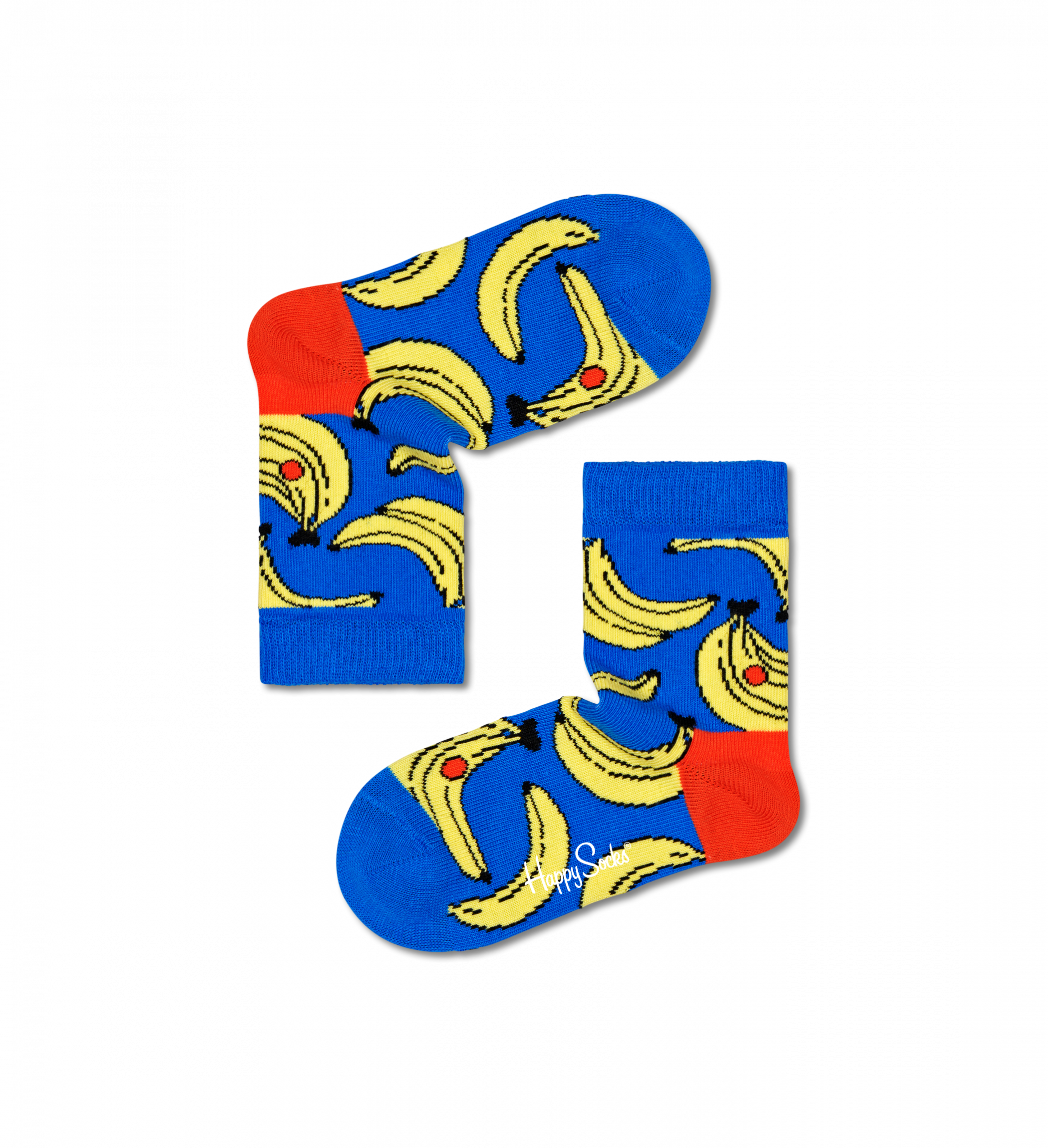 Detské modré ponožky Happy Socks, vzor Banana