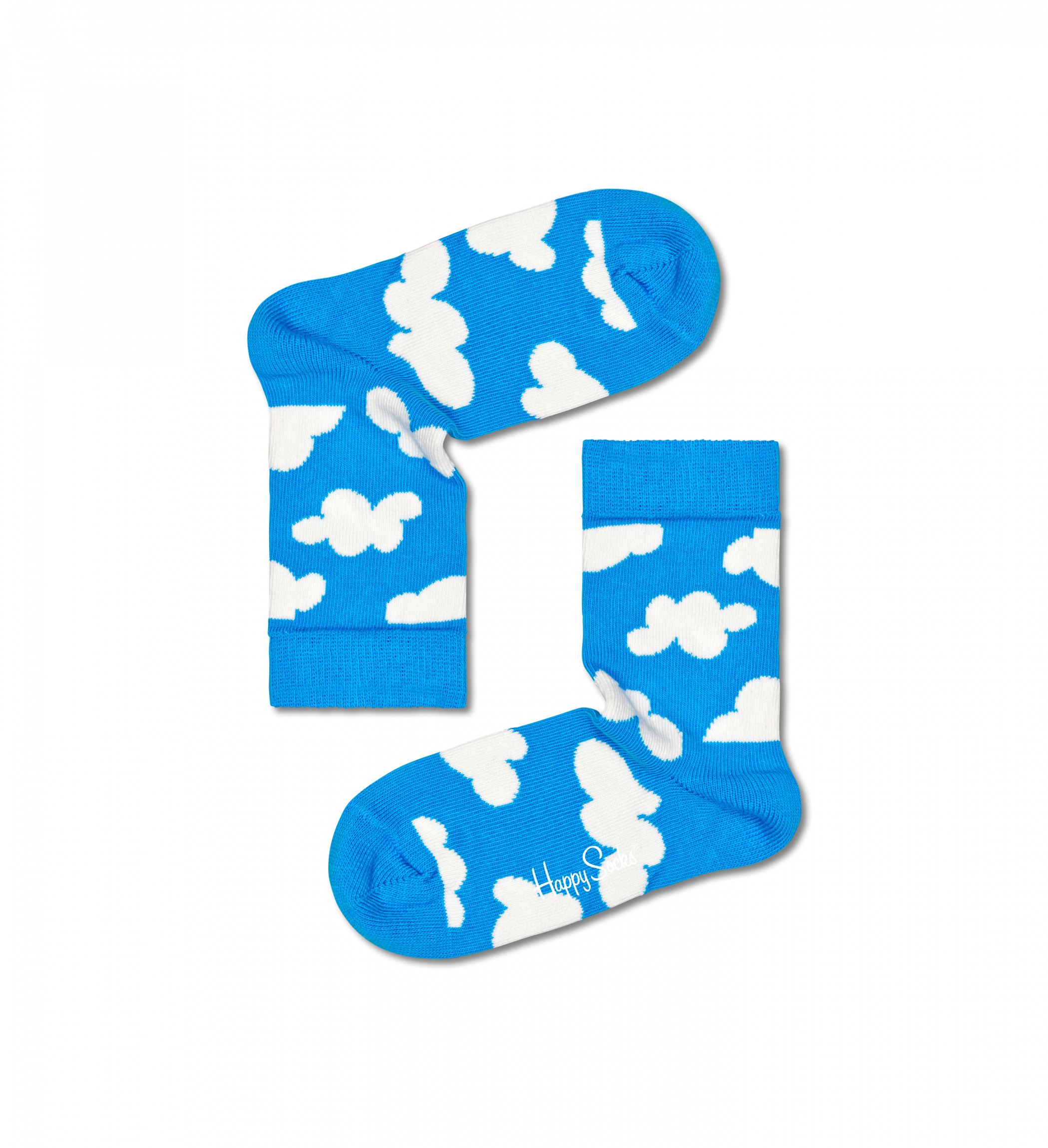 Detské modré ponožky Happy Socks s obláčikmi, vzor Cloudy