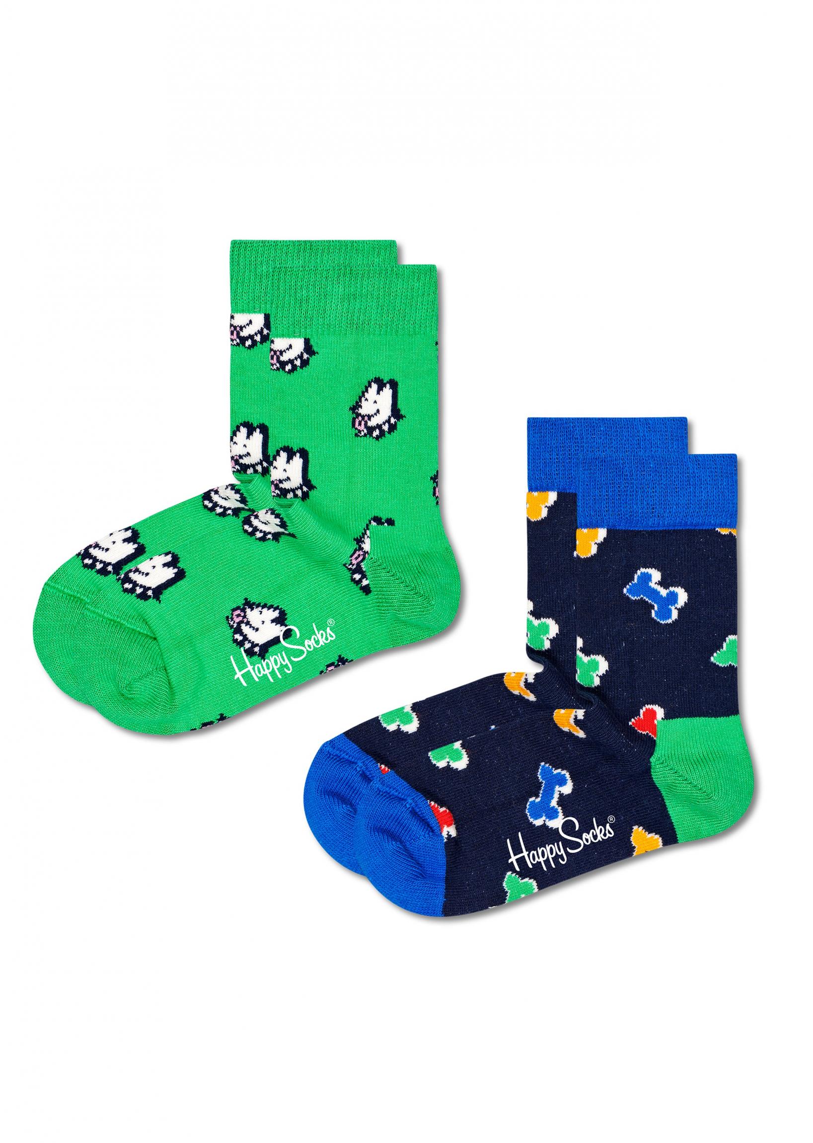 Detské ponožky Happy Socks, vzor Dog & Dog Bone - 2 páry