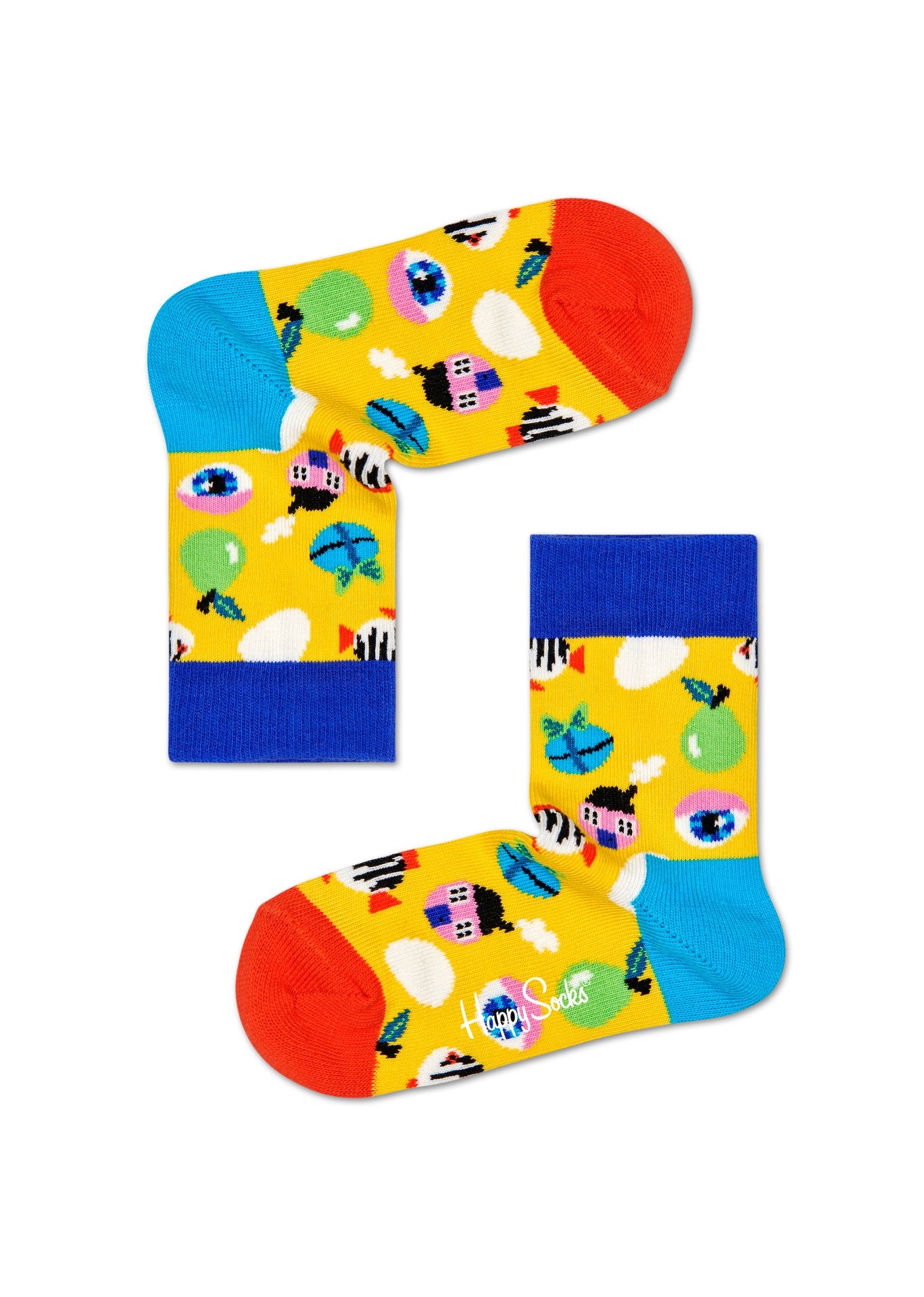 Detské žlté ponožky Happy Socks s veľkonočným motívom, vzor Fantasy Egg