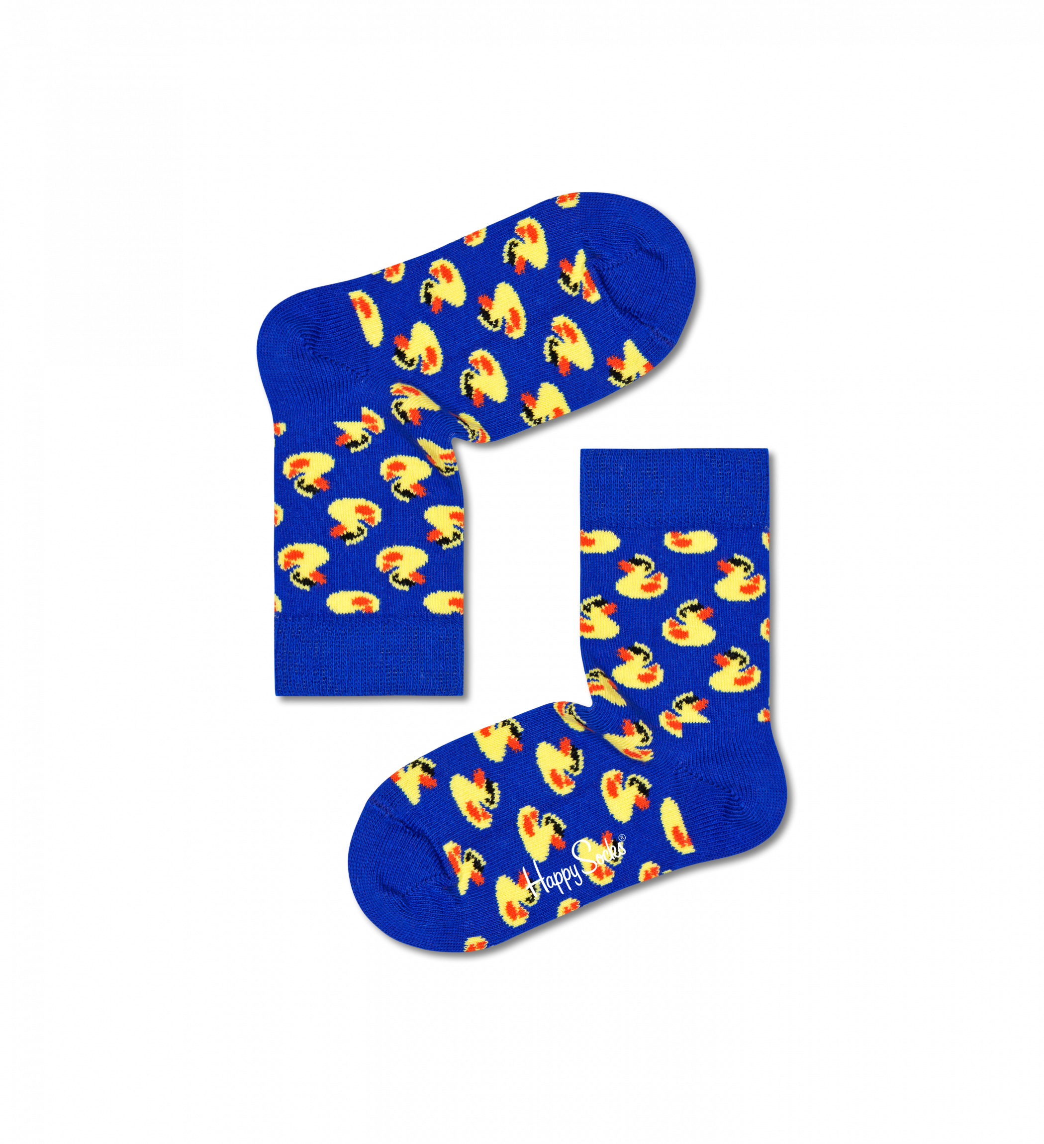 Detské modré ponožky Happy Socks s kačičkami, vzor Rubberduck