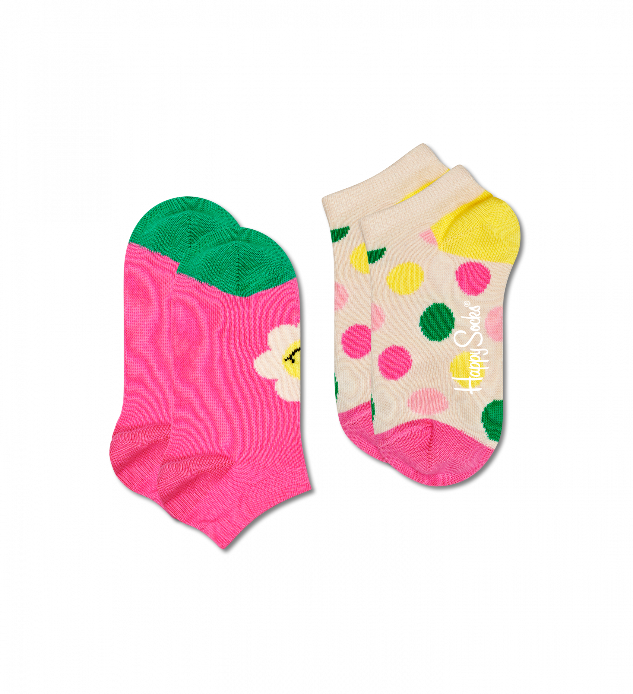 Detské nízké ponožky Happy Socks, vzor Smiley Daisy - 2 páry