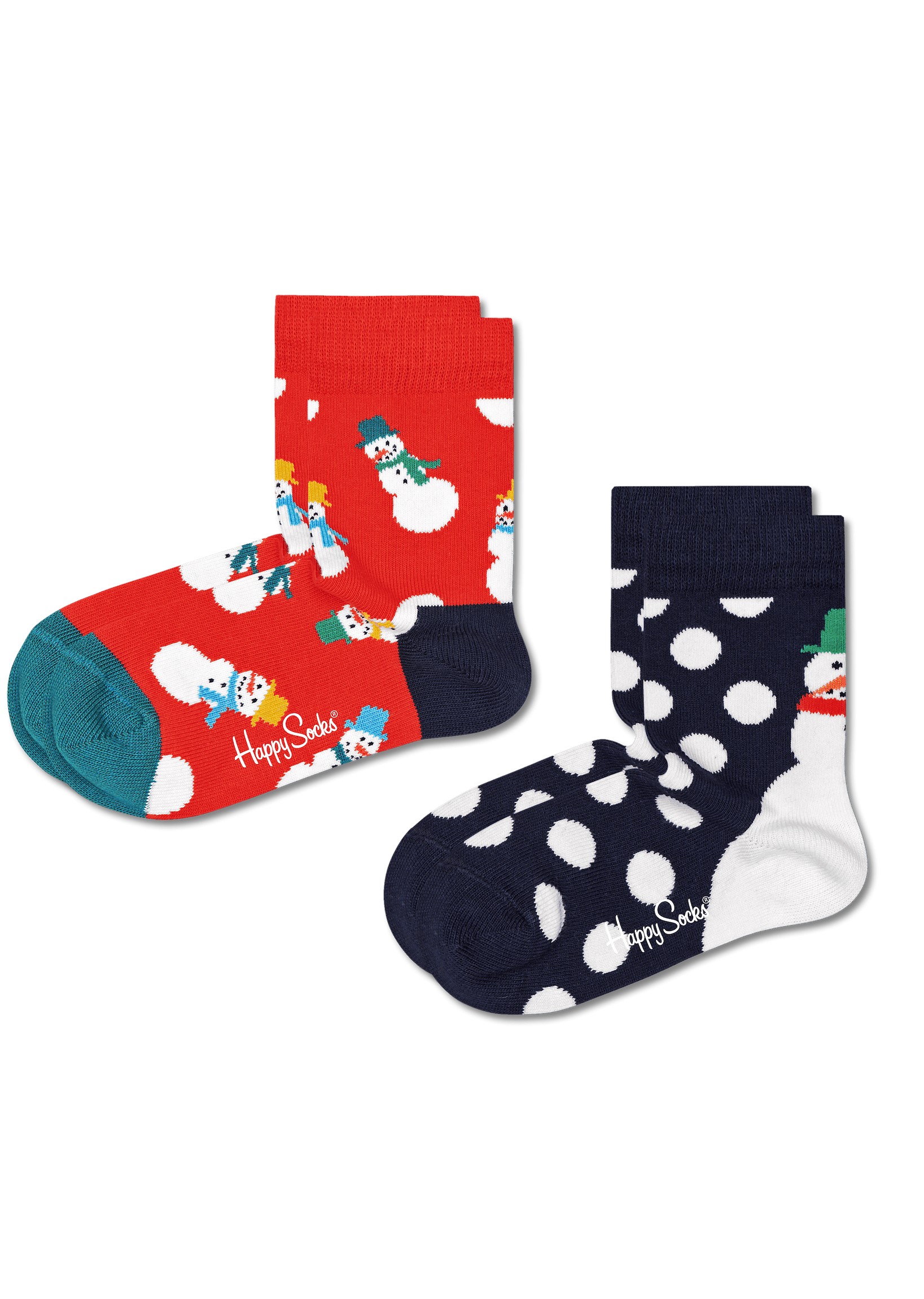 Detské ponožky Happy Socks so snehuliakom, vzor Snowman - 2 páry