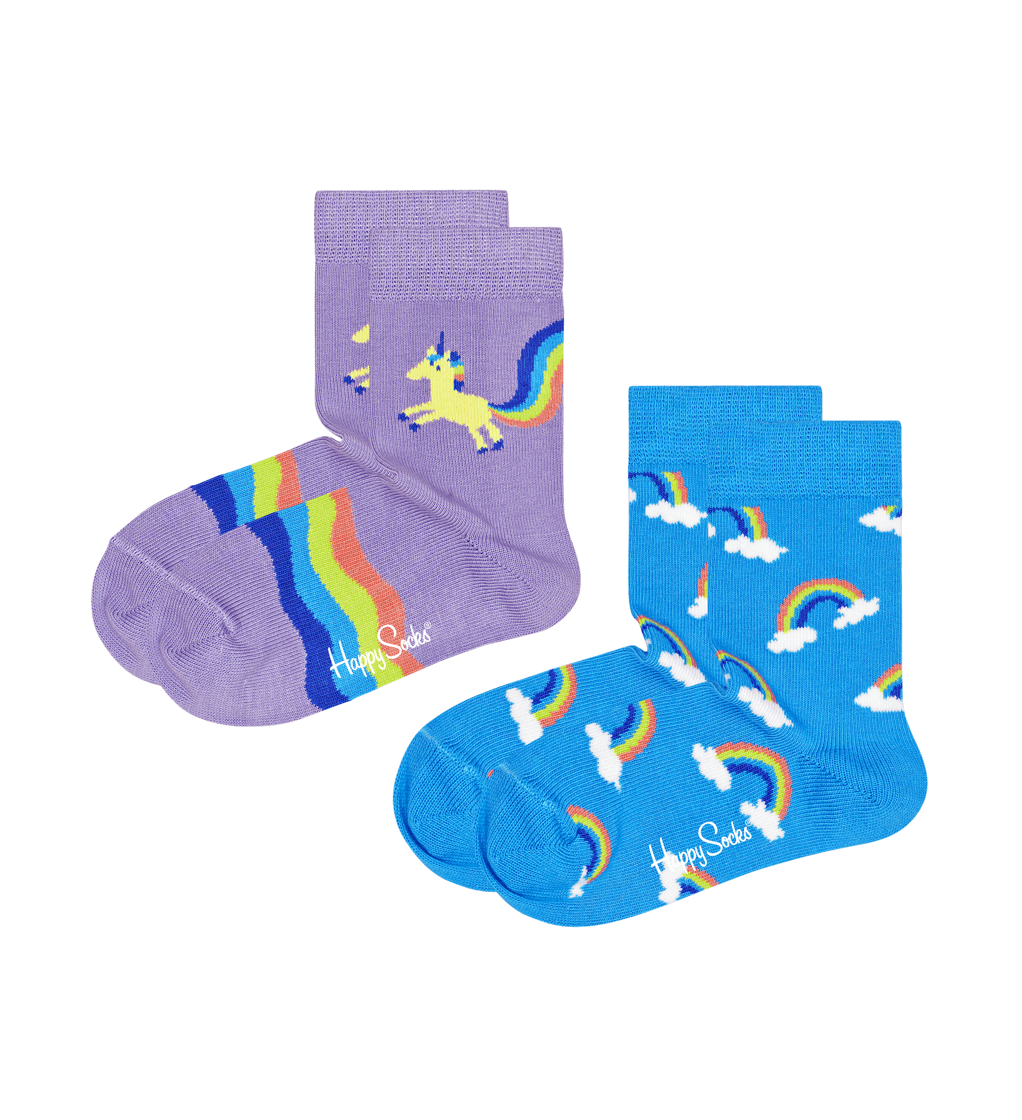 Detské ponožky Happy Socks, vzor Unicorn & Rainbow - 2 páry