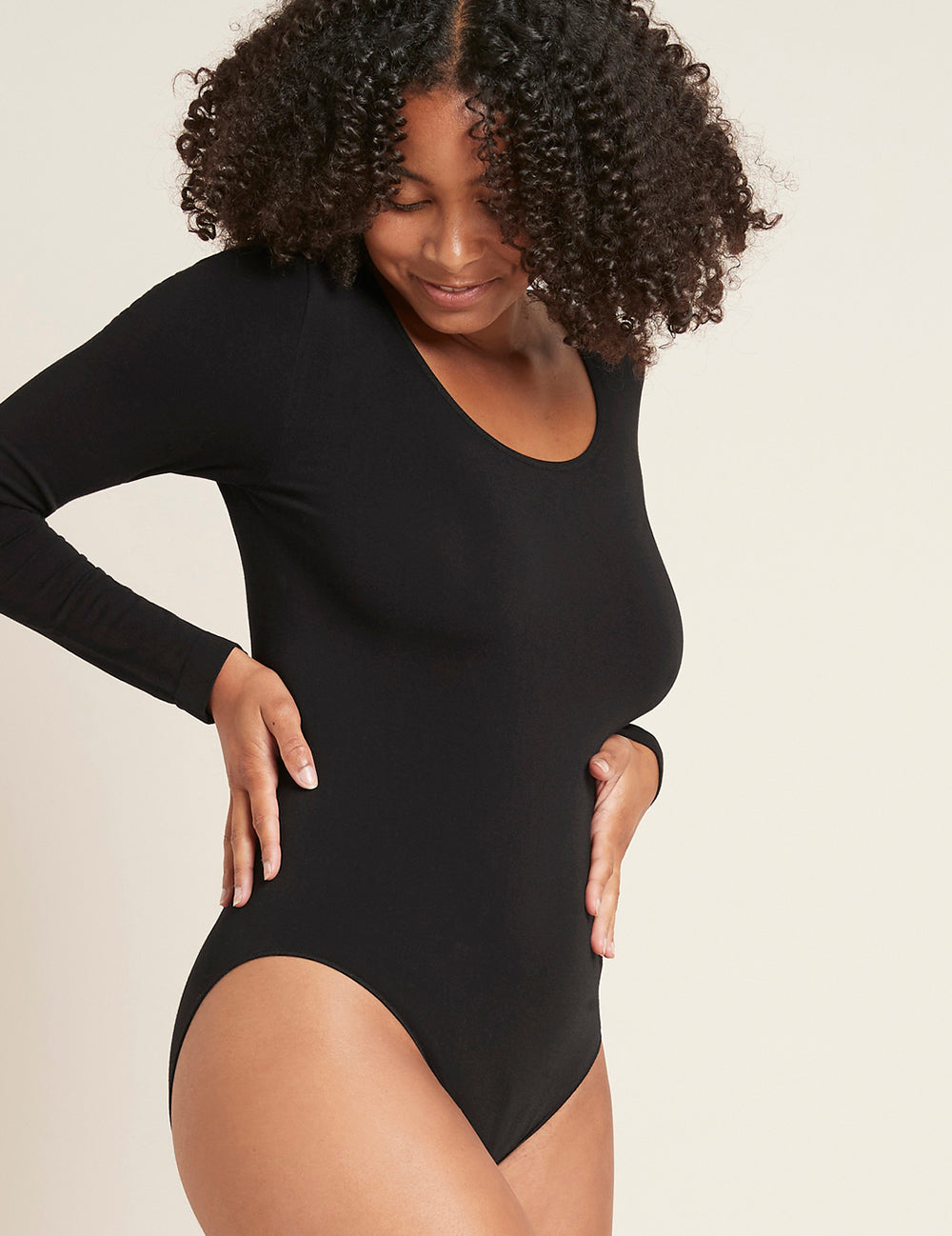 Dámske čierne body Boody Long Sleeve Bodysuit