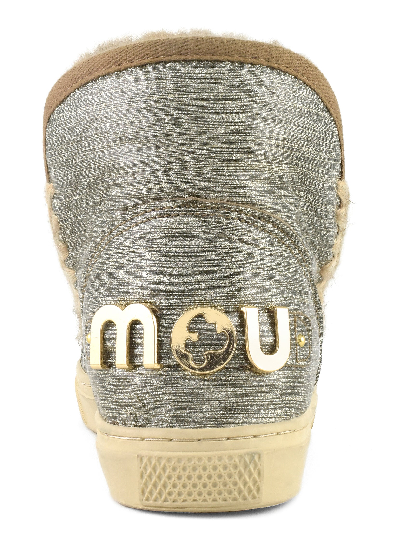 Dámske strieborné kapce s logom Mou Eskimo Sneaker big metallic logo