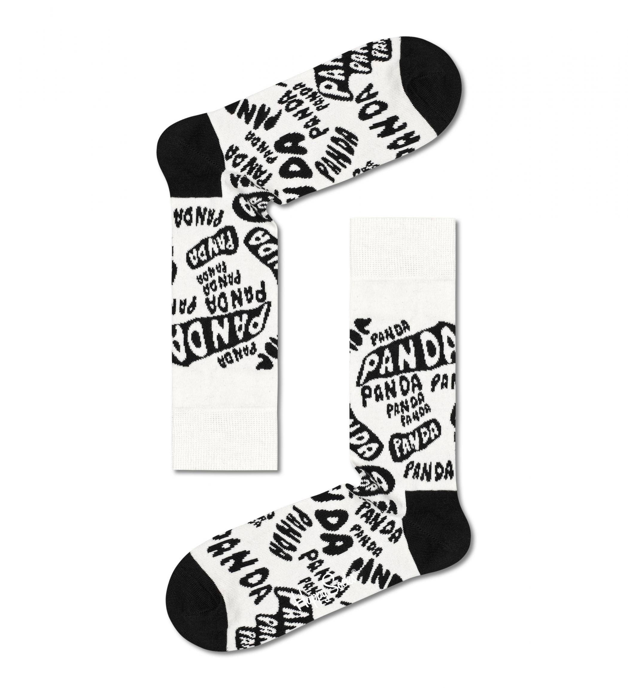 Černobiele ponožky Happy Socks x WWF, vzor Panda - Panda - Panda