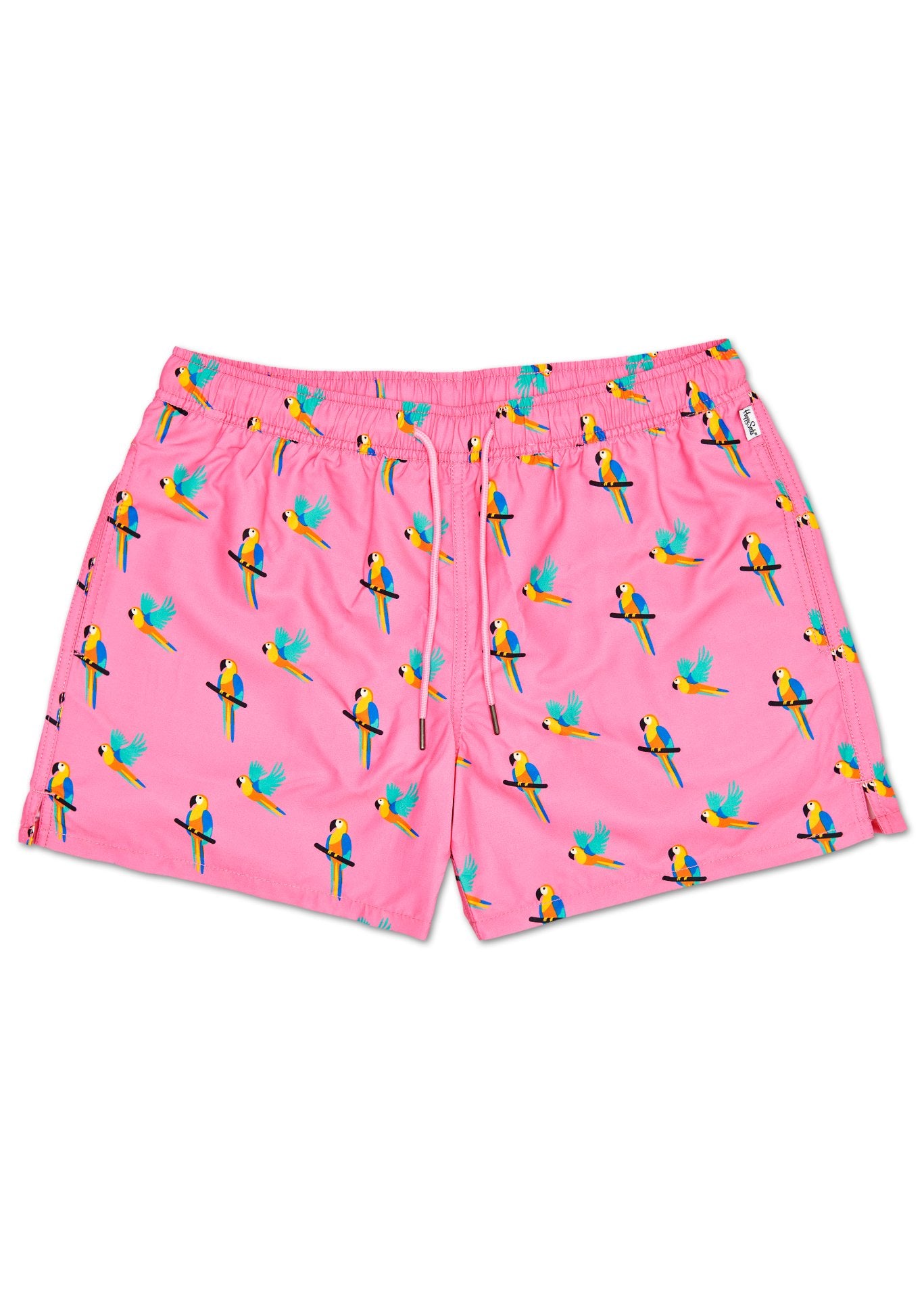 Ružové pánske plavky Happy Socks s papagájmi, vzor Parrot