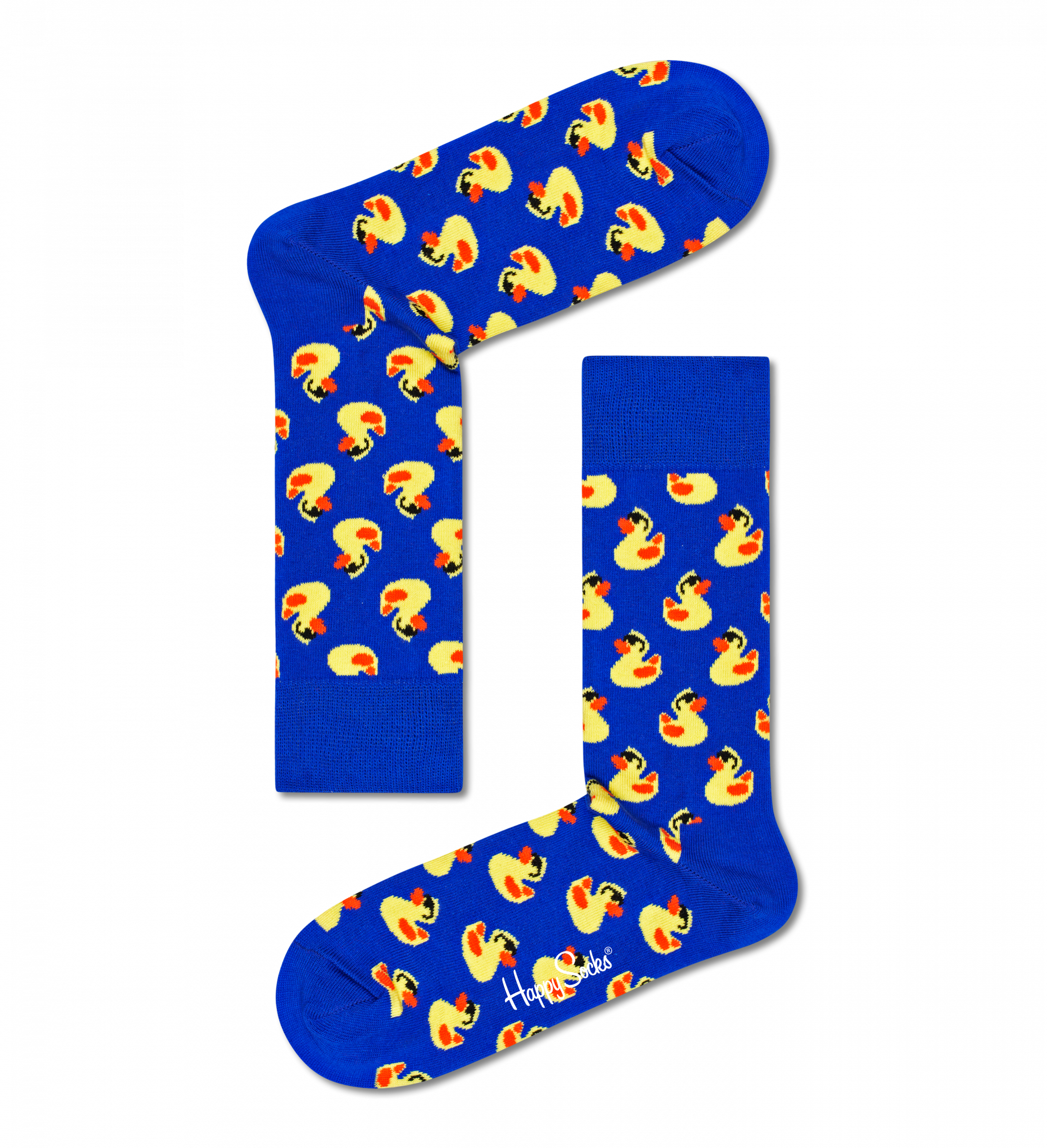 Modré ponožky Happy Socks s kačičkami, vzor Rubber Duck