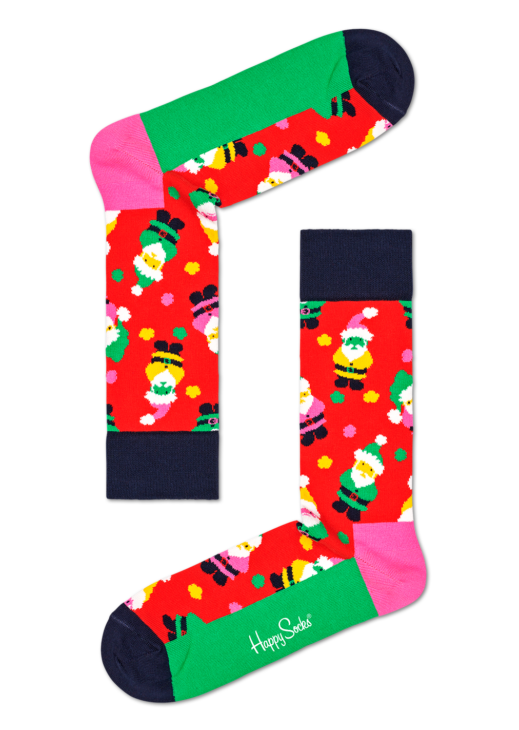 Červené ponožky Happy Socks, vzor Santa