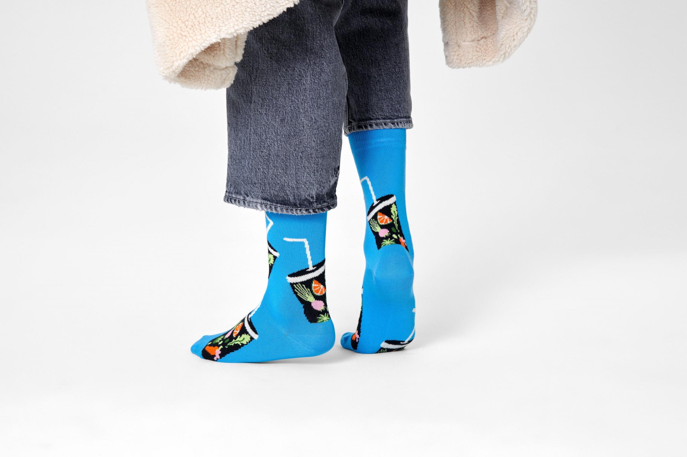 Modré ponožky Happy Socks, vzor Smoothie