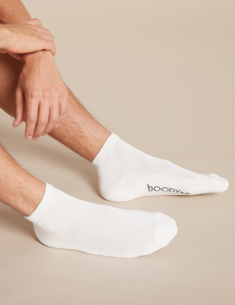 Pánske biele ponožky Boody Men's Cushioned Sports Ankle Socks