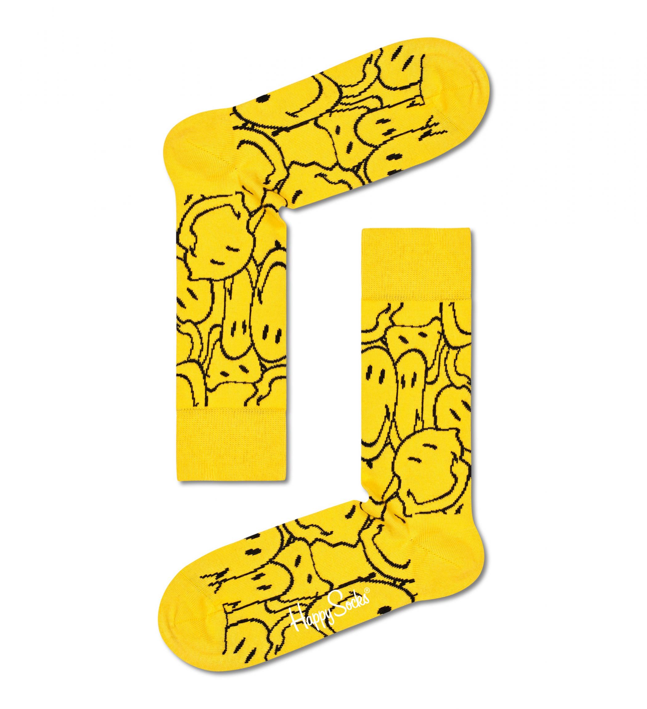 Žlté ponožky Happy Socks x Smiley, vzor Super Smiley