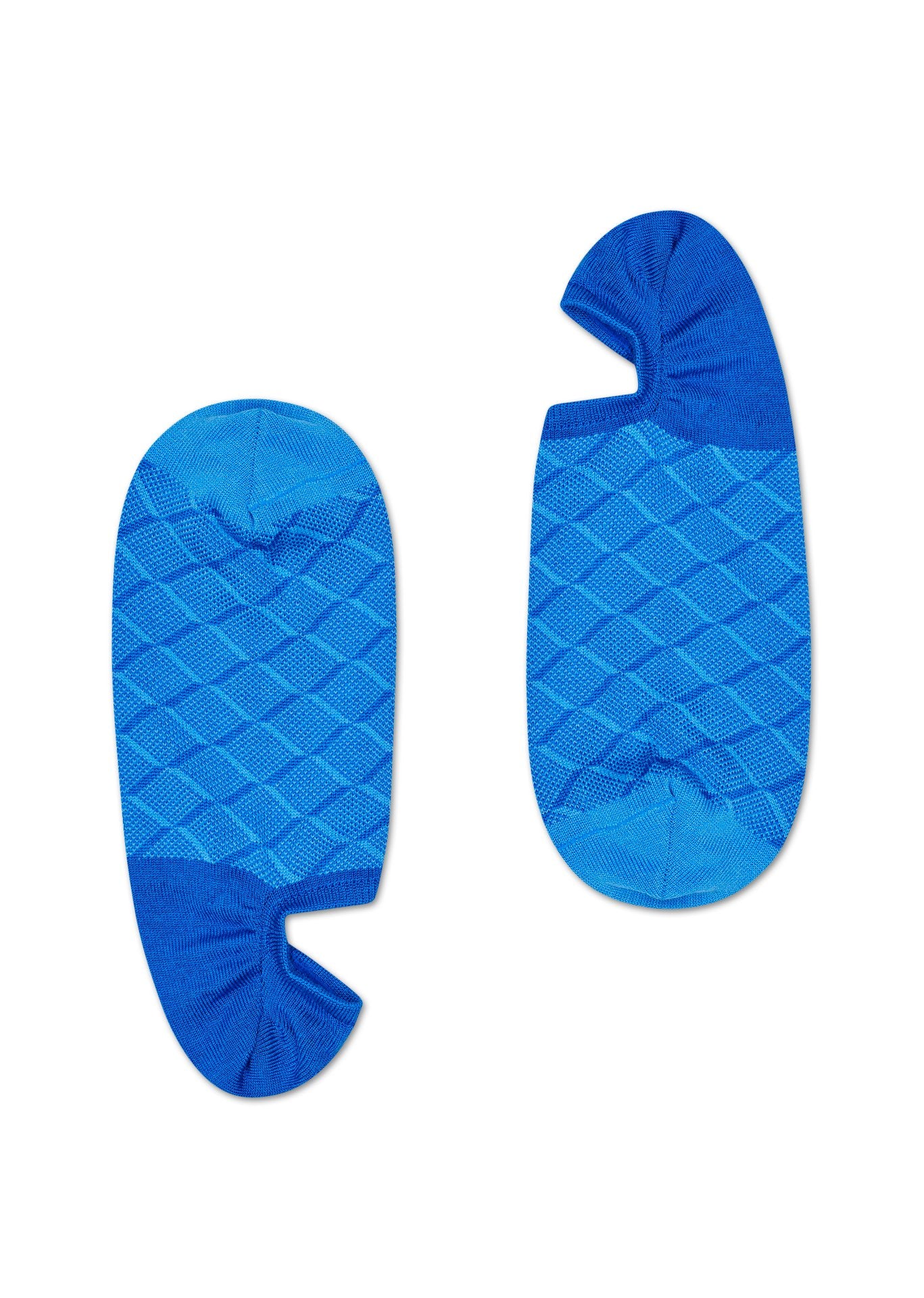 Modré nízke vykrojené ponožky Happy Socks, vzor Square Optic // KOLEKCIA DRESSED