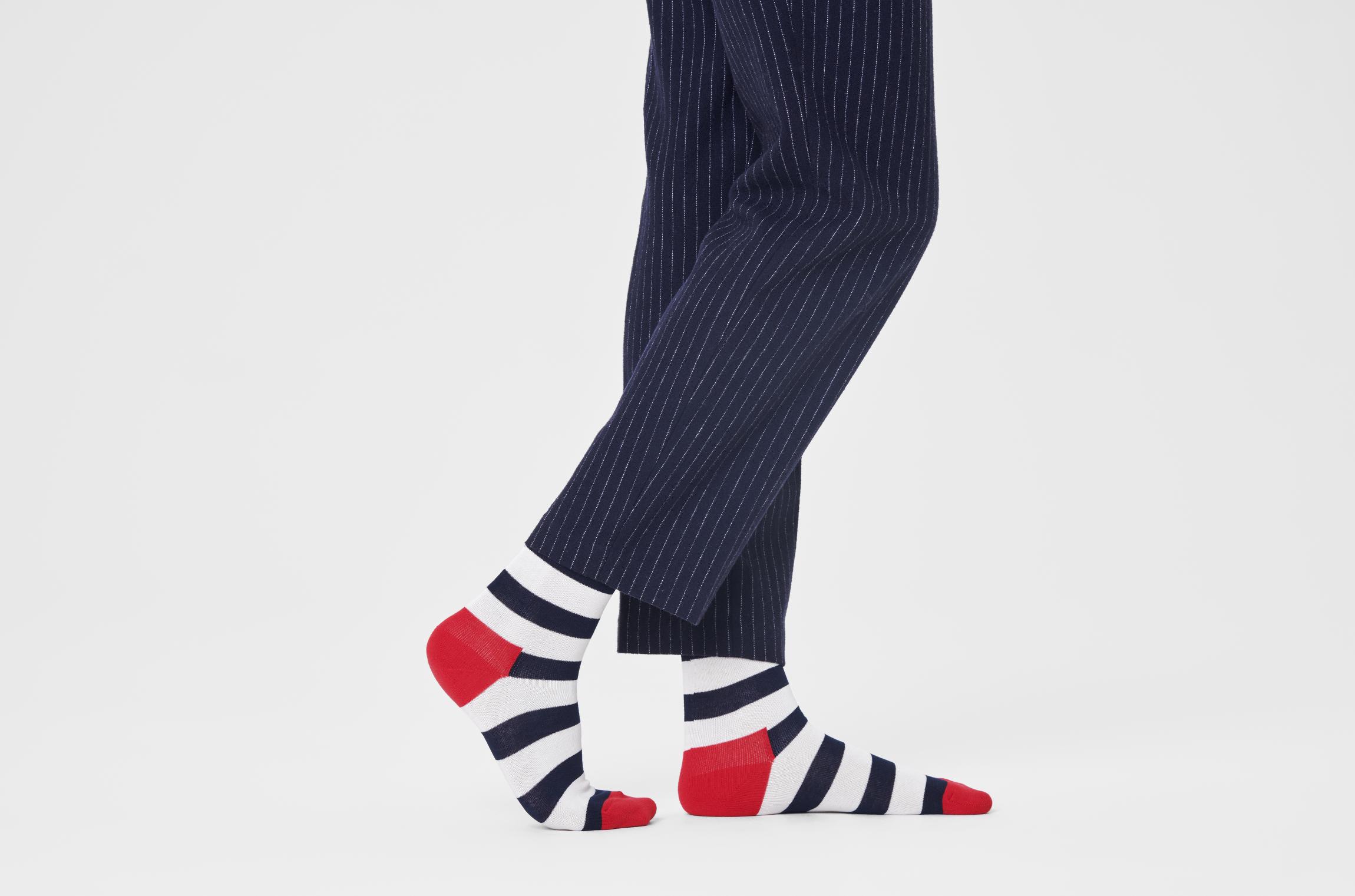 Farebné ponožky Happy Socks s pruhmi, vzor Stripe