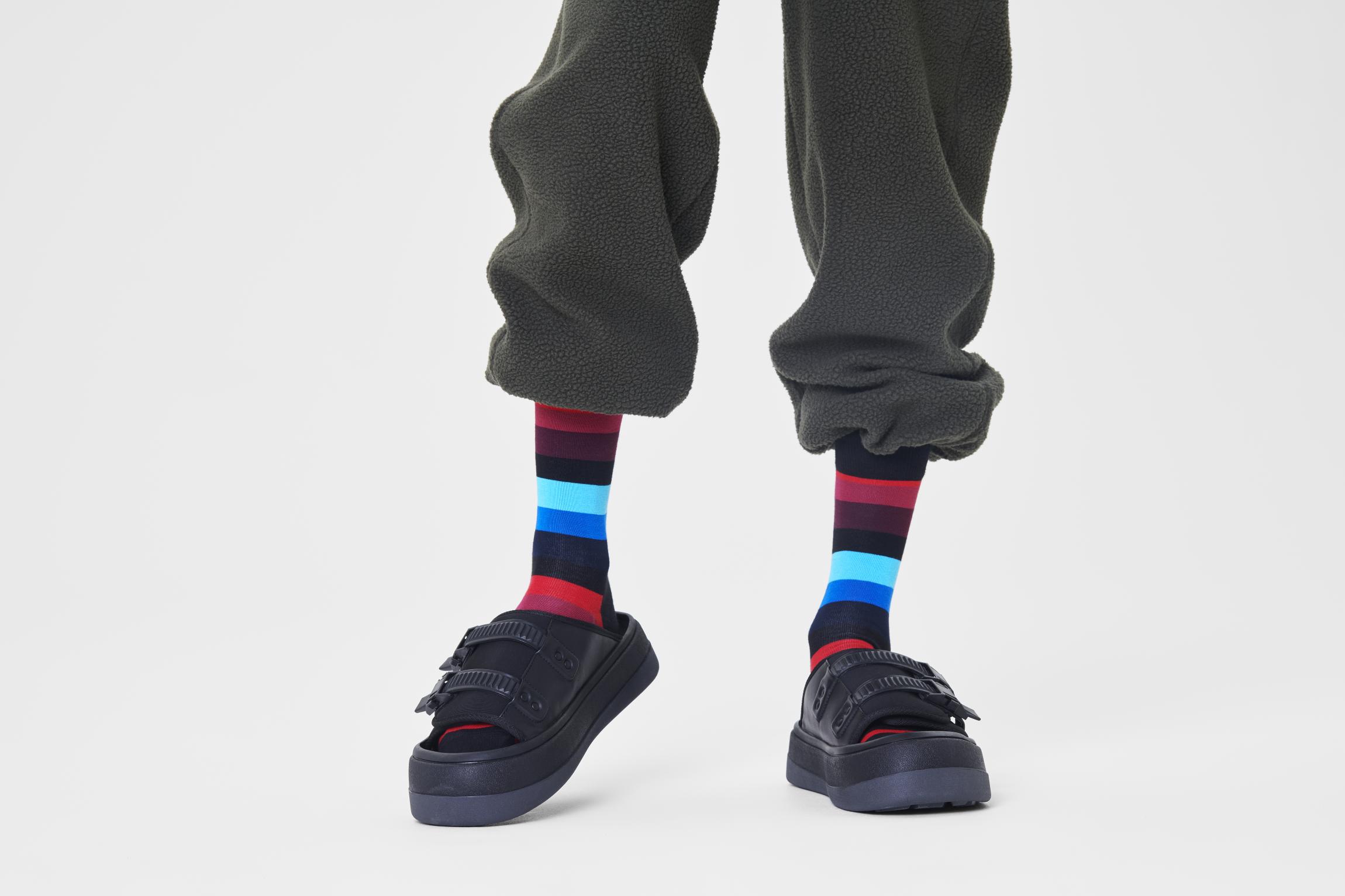 Farebné ponožky Happy Socks s pruhmi, vzor Stripe