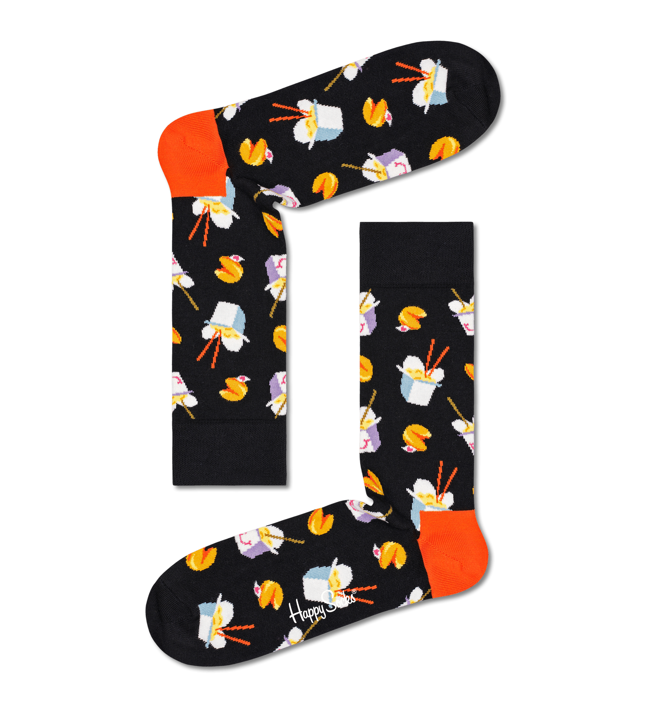 Čierne ponožky Happy Socks, vzor Take Out