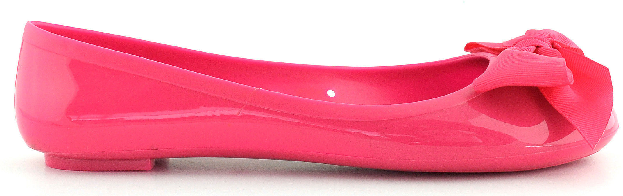 Jelly Ballerina With Solid Bow Fuxia
