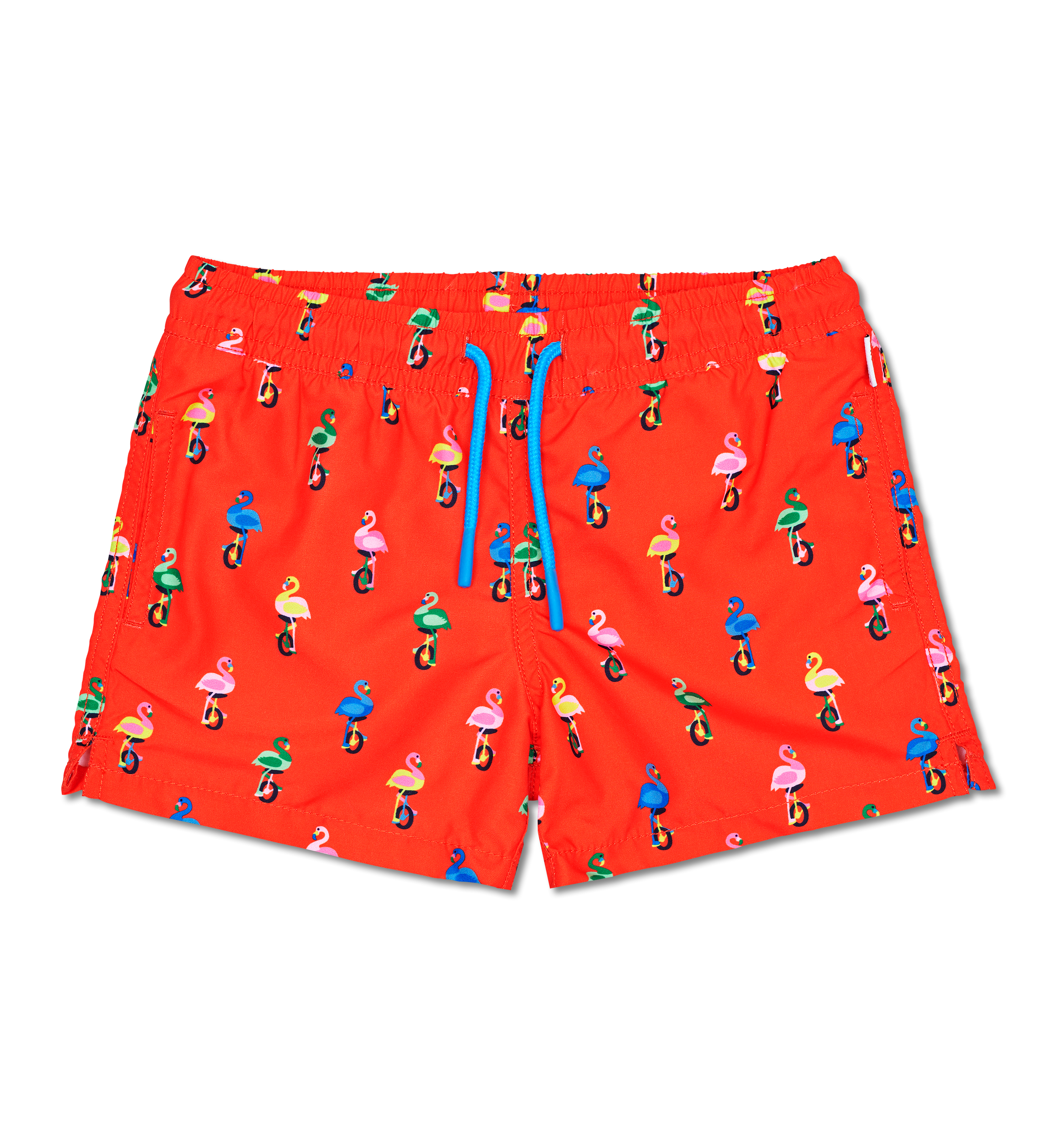 Detské oranžové plavky Happy Socks s plameniakmi, vzor Flamingo