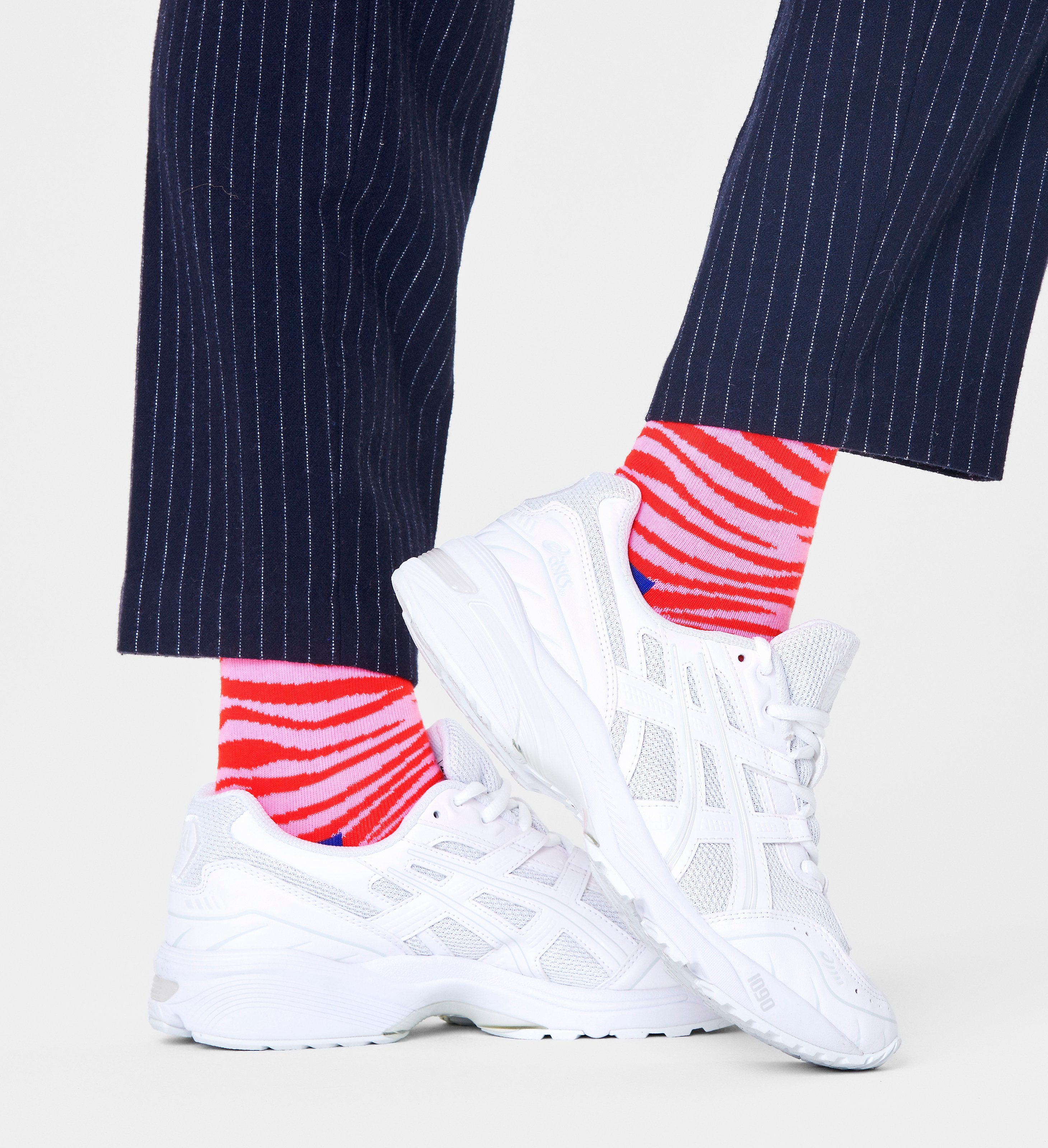 Ružovo-červené ponožky Happy Socks x WWF, vzor Tigers Roaring Back